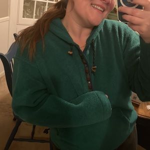 Vintage L.L Bean quarter button hoodie